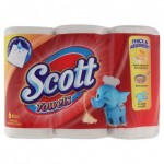 Scott Disposable Household Towels 6 Rolls x 60 Sheets